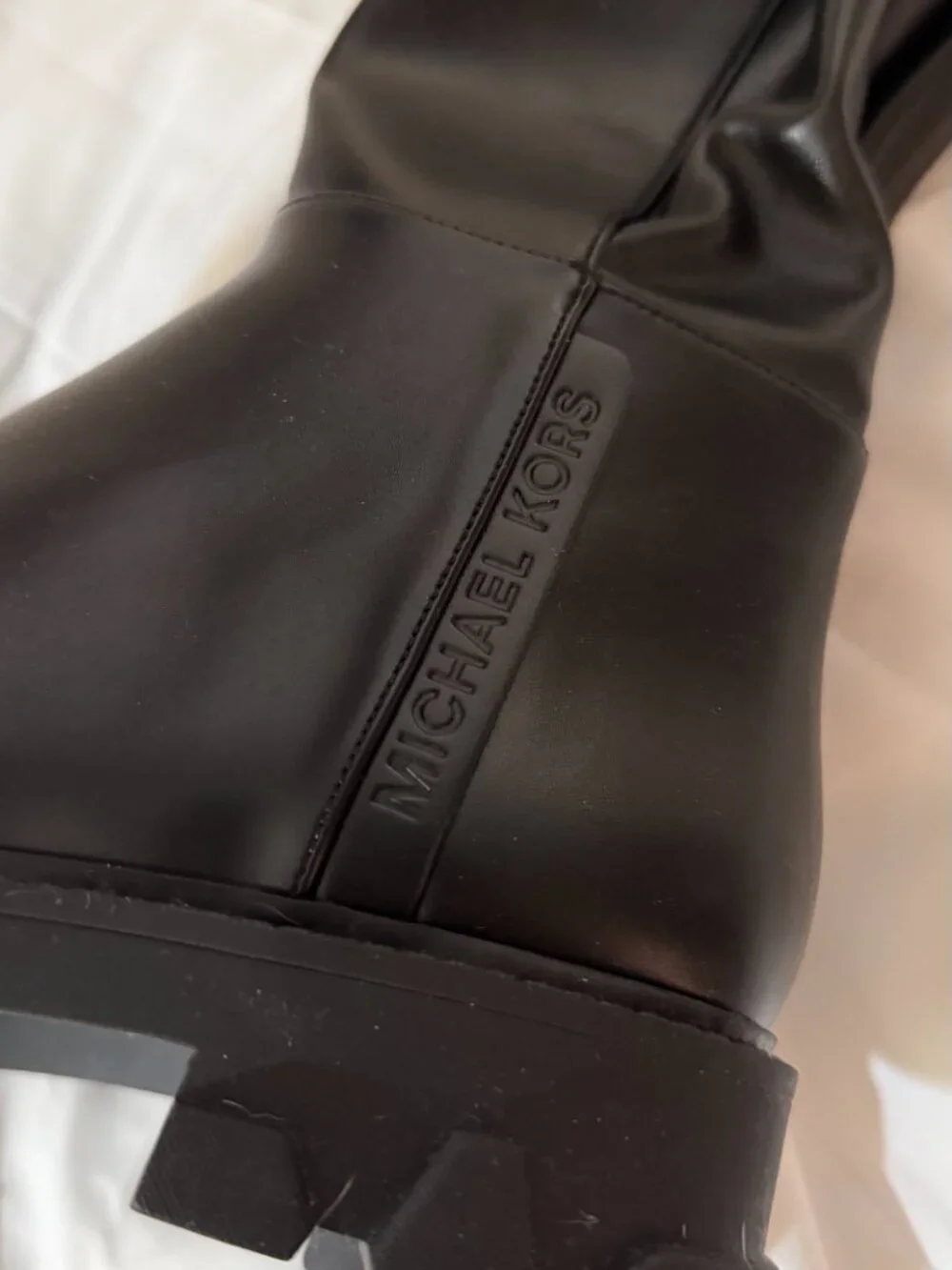 Super tall Michael Kors Black Leather Boots  Size 8 NWOT